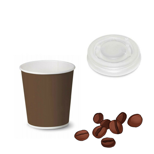 Coperchio per Bicchiere carta avana 80ml per asporto caffè - 1000 PZ €0.04 a pezzo